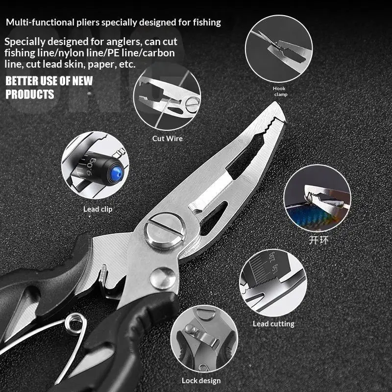 Multifunctional Portable Fishing Tool Set Mini Lure Pliers Fish Controller PP Stainless Steel Material Outdoor Angling Accessory