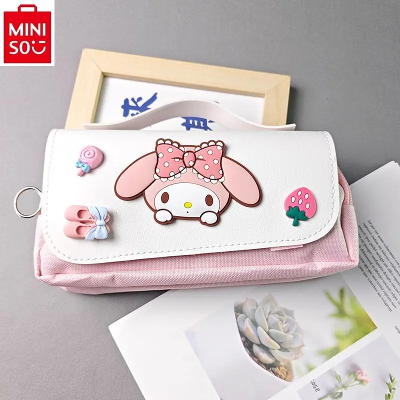 MINISO Sanrio Pencil Case Cute Children's Large Capacity Pencil Case Kuromi Cartoon Pencil Case