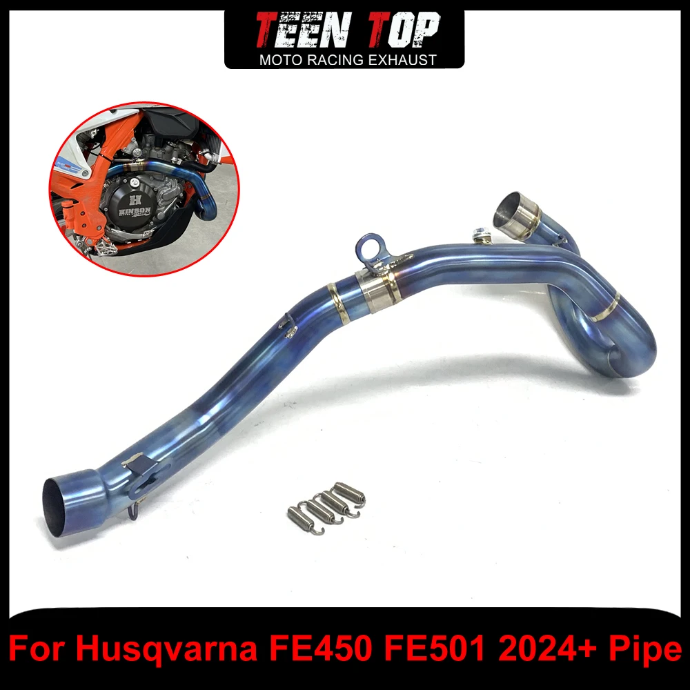 

Передняя выхлопная труба внедорожного велосипеда для Husqvarna FE450/FE501, титановая соединительная труба выхлопной трубы для KTM 450/500EXC-F 2024+