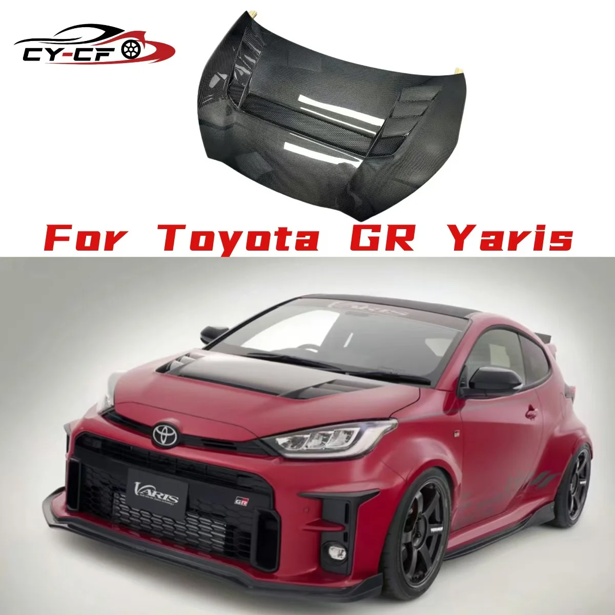 Body Kit For Toyota GR Yaris modified Varis Style Carbon Fiber Engine Hood Engine Cover Assembly Auto Accessories