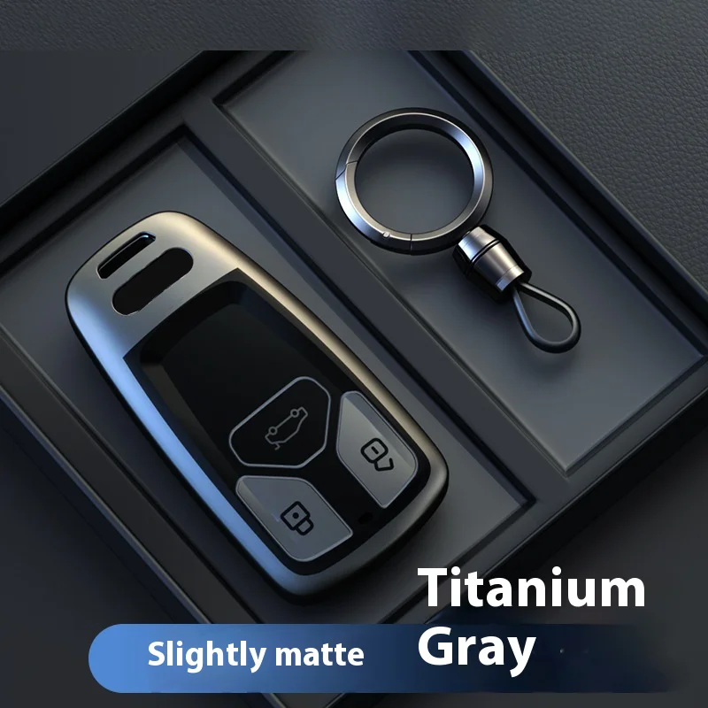 New Titanium Gray for Audi A1 A3 8v A4 B9 A5 A6 C7 Q3 Q5 Q7tt  Remote Smart Auto Car Key Case Cover Holder Fob Bag Accessories view 6