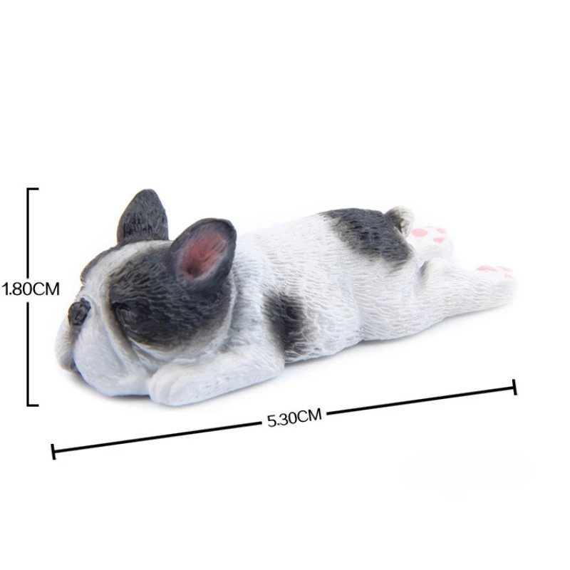 1PC Creative Sleepy French Bulldog Mini Figurine Car Home Decor Ornament Miniature DIY Craft Accessories Unique Birthday Present