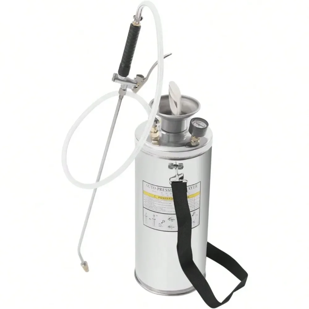 

1.5Gal Stainless Steel Sprayer, Hand Pump Sprayer With Pressure GaugeSafety Valve 304 Stainless Steel Tank Pressure Pump Spraye