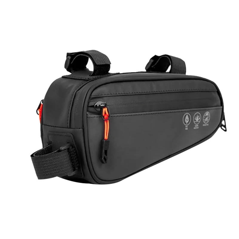 Bike Frame Bag, Waterproof Bicycle Bag With Two Side Pockets, Bike Tube Storage Pouch For Mountain Road Bike