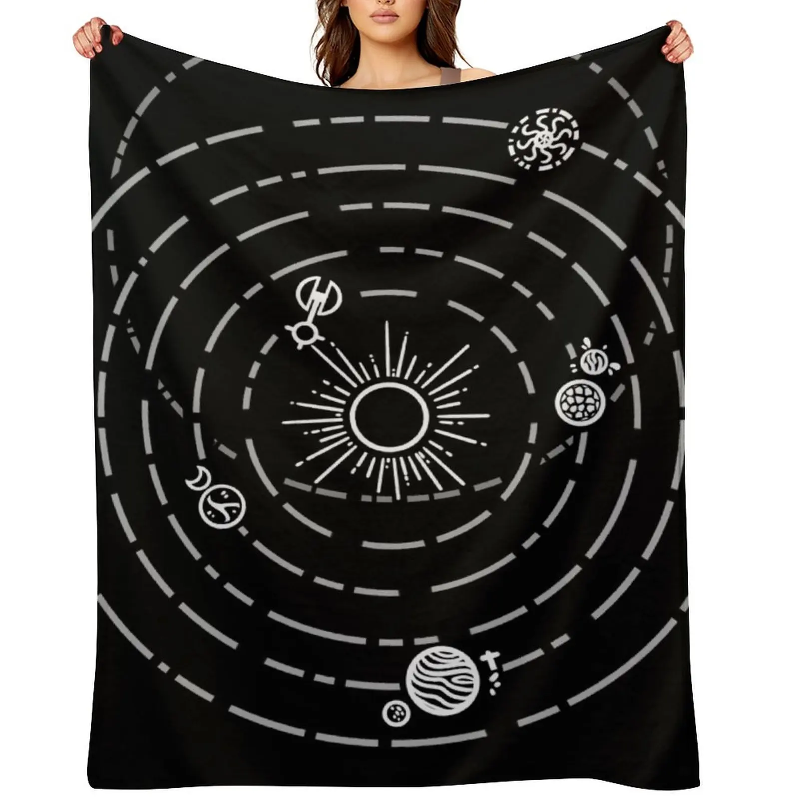 

Outer Wilds Solar System Art Print [No stars] Throw Blanket christmas decoration warm winter Polar Extra Large Throw Blankets