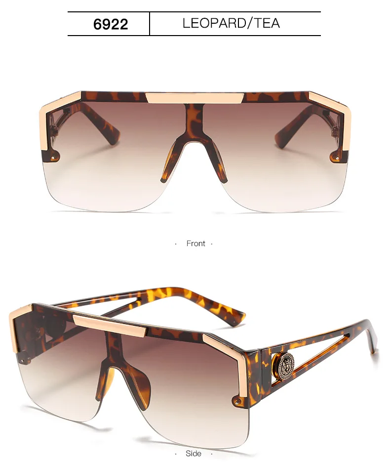 Neue Luxus übergroße Männer Sonnenbrille Marke Designer Sonnenbrille für Frauen Mode Farbverlauf quadratische Farben – Detail 12