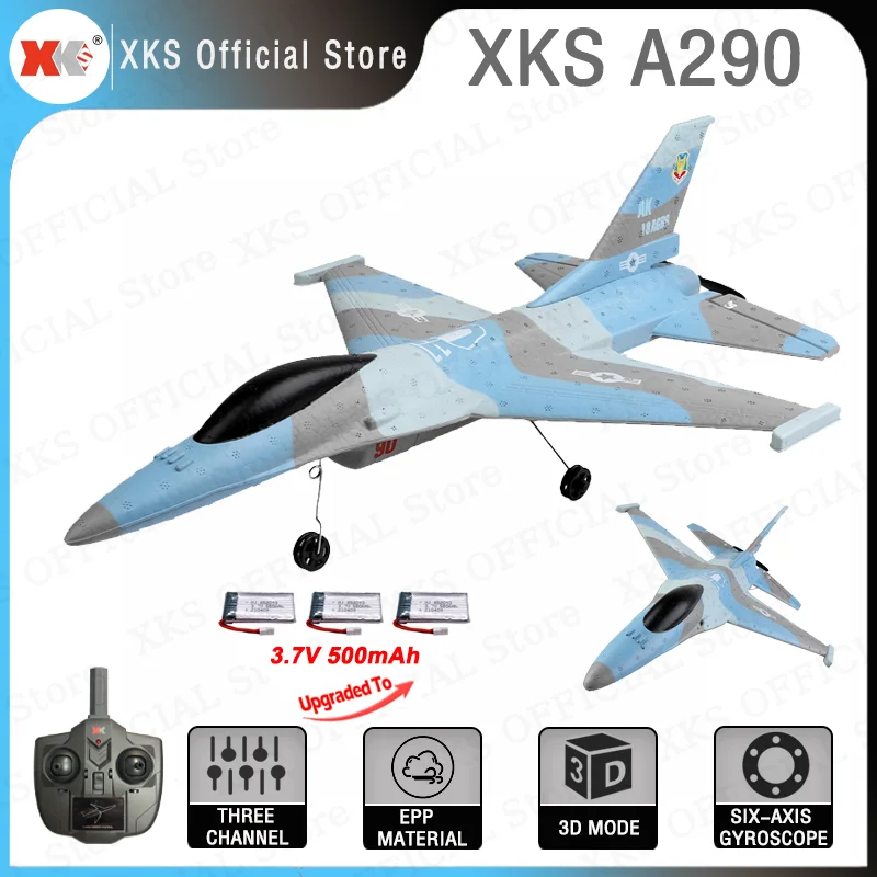 

WLtoys XKS A290 RC Plane 2.4G 3Ch Remote Control 3D/6G System EPP Rc Airplane RTF Fixed Wing Stunt F16 Fighter Outdoor Toy Gift