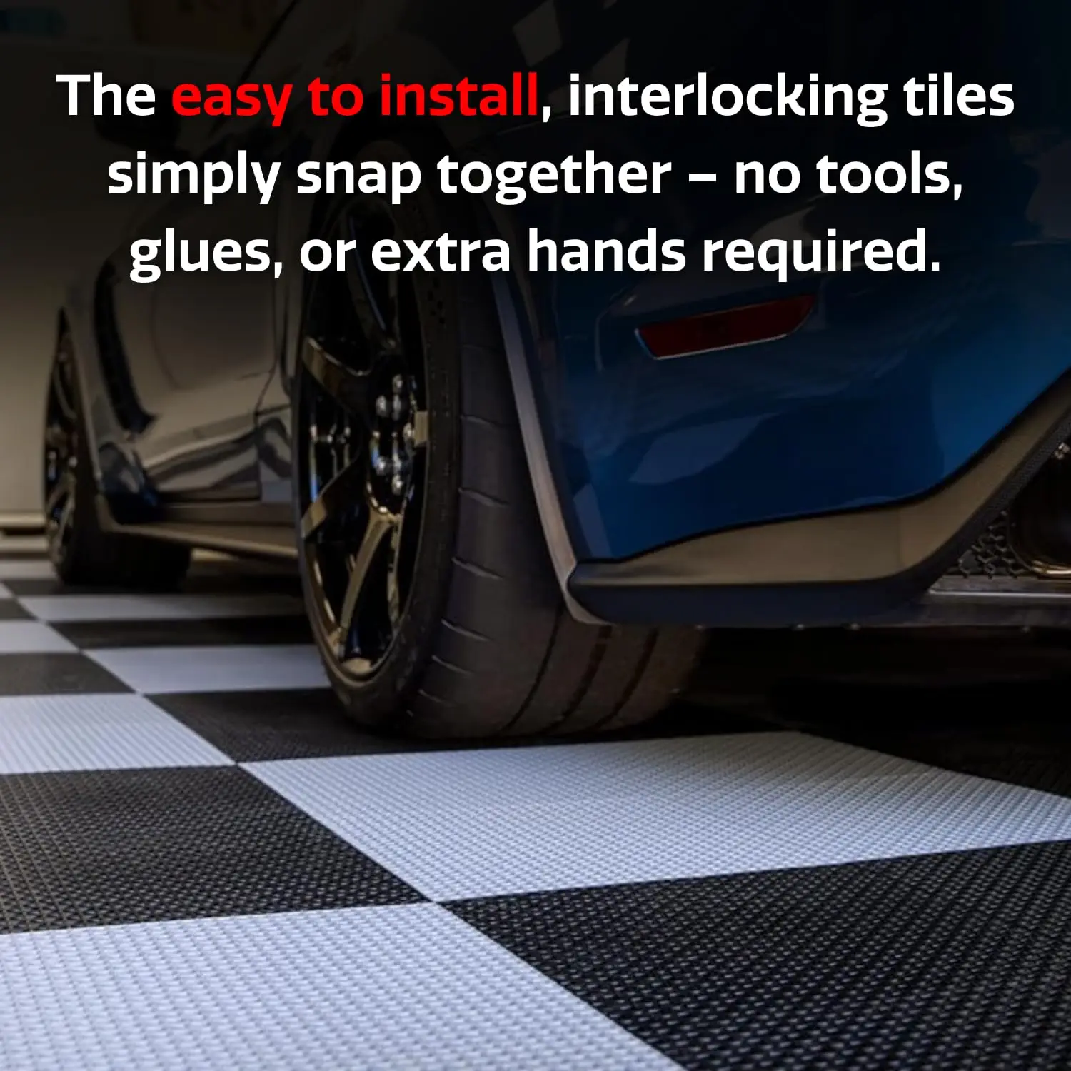 GarageFlow Self-Draining and Free-Floating Modular Garage Floor, Durable High Impact Copolymer Interlocking Floor Til