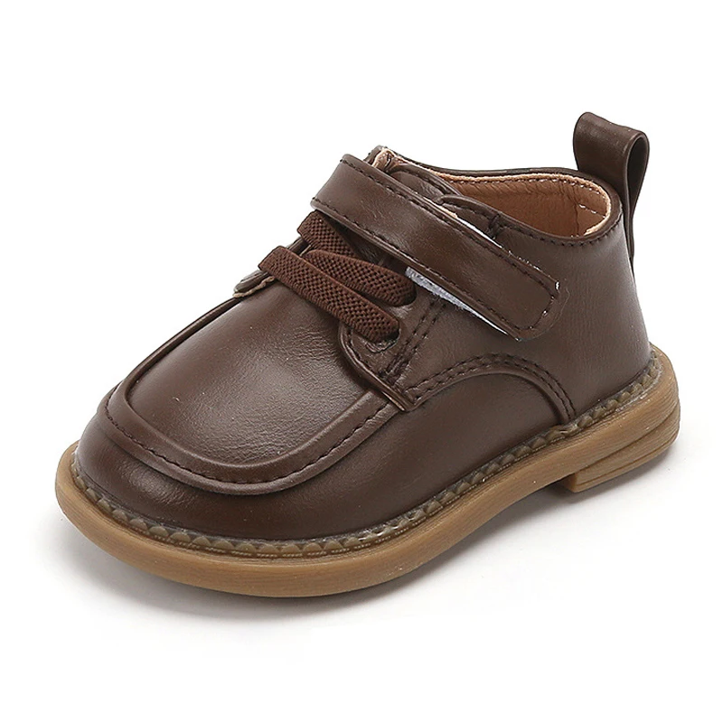 British Style Baby Boys Casual Leather Shoes 2022 Autumn Infant Toddler Shoes Outdoor Soft-soled Non-slip Children Kids Shoes