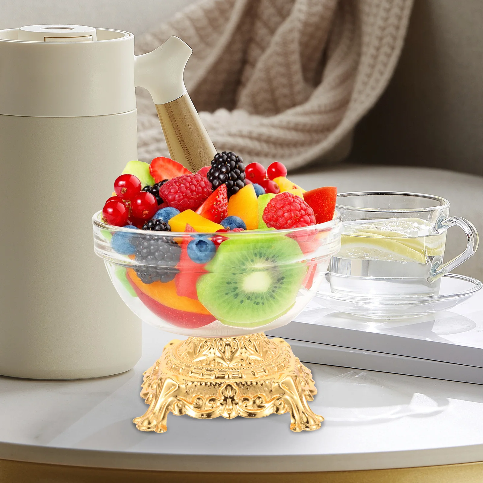 

Tea Tray Base Decorative Plate Stand Fruit Bracket Storage Candy Pedestal Iron Appetizer Serving Holder Bowl Support