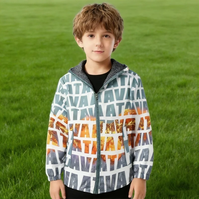 

Dubbped Kids Clothes Boys Girls Jackets Waterproof Wind Windbreaker Coat Zipper Childrens Spring Summer Cartoon Pattern 3-12Y