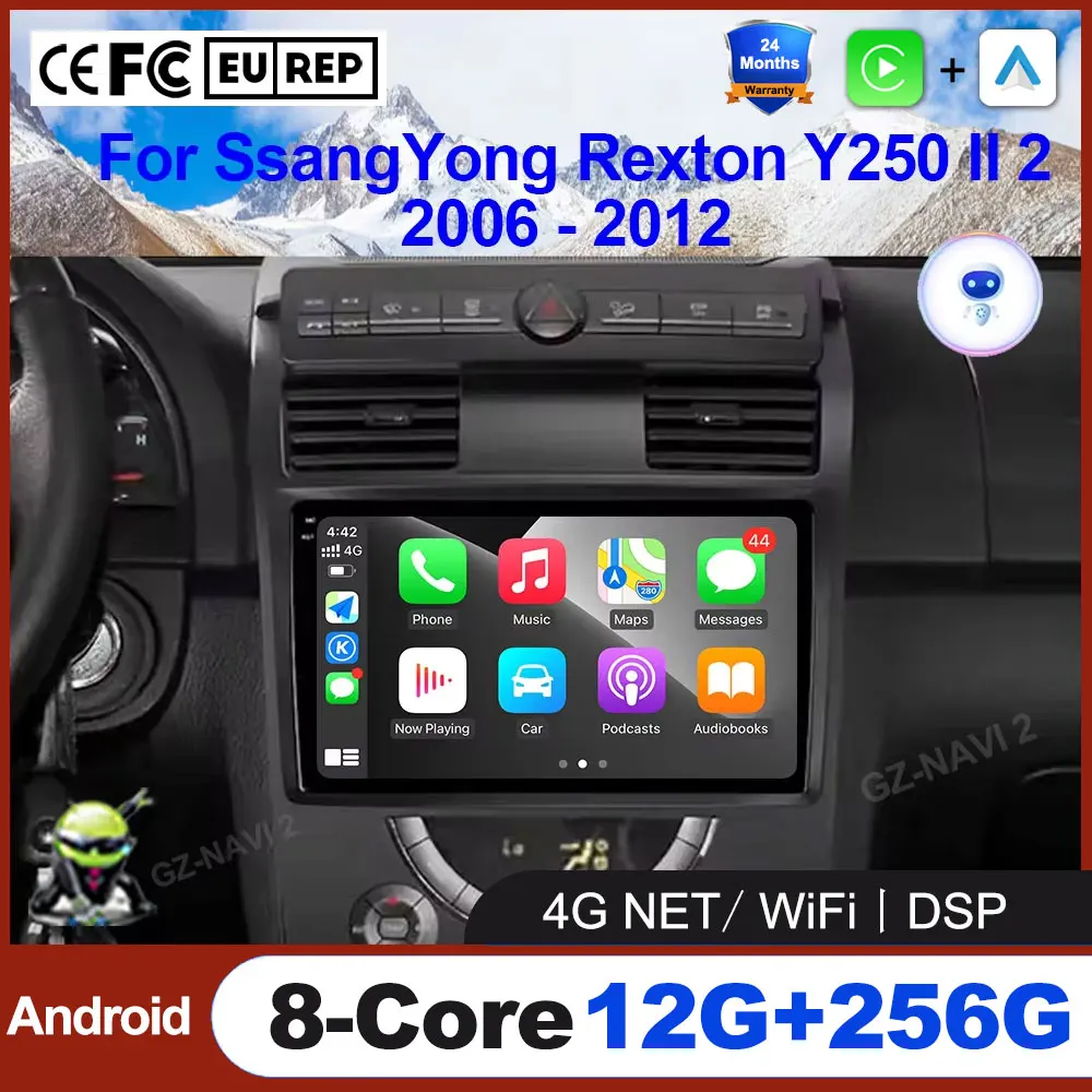 

Android Auto For SsangYong Rexton Y250 II 2 2006 - 2012 Car Radio Multimedia Video GPS Navigation Wireless Carplay 4G LTE+WIFI