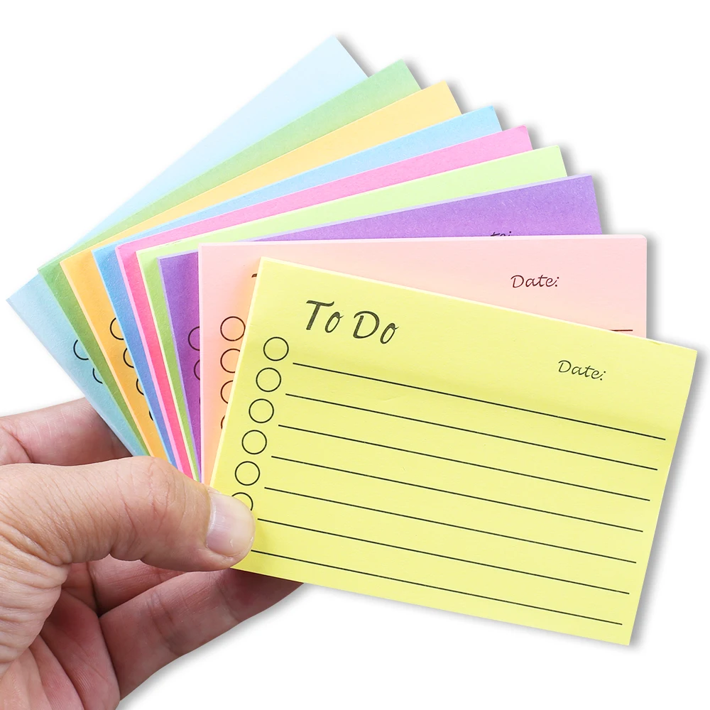 

Korean Colorful Lined Sticky Notes Memo Pad Post Notepad Check To Do List Planner Notebook Journal Agenda Women Girl Stationery