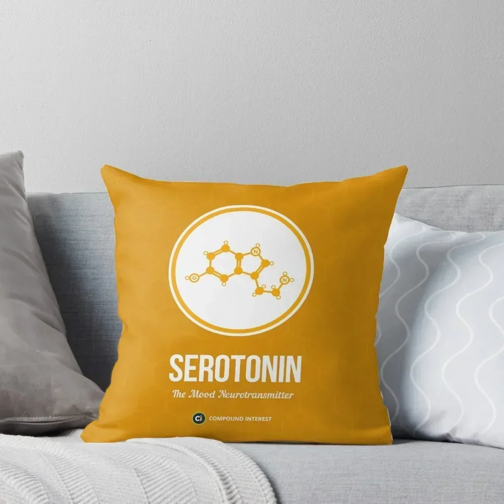 Neurotransmitter Series: Serotonin Throw Pillow Pillow Covers Decorative Luxury Living Room Decorative Cushions pillow