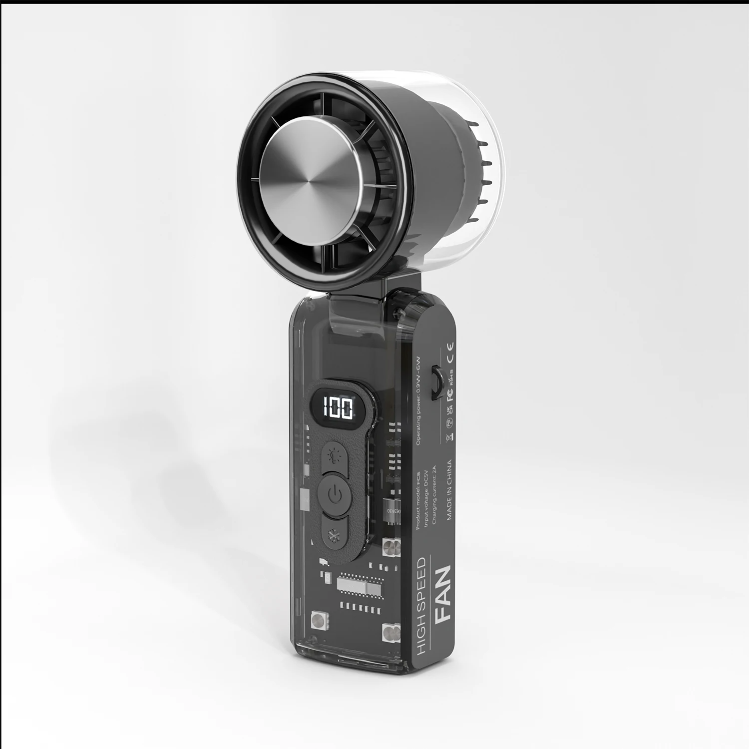 

Suitable forDigital Display 100-speed Folding Mini Fan Charging Turbine Violent Fan Small Desktop Handheld Fan