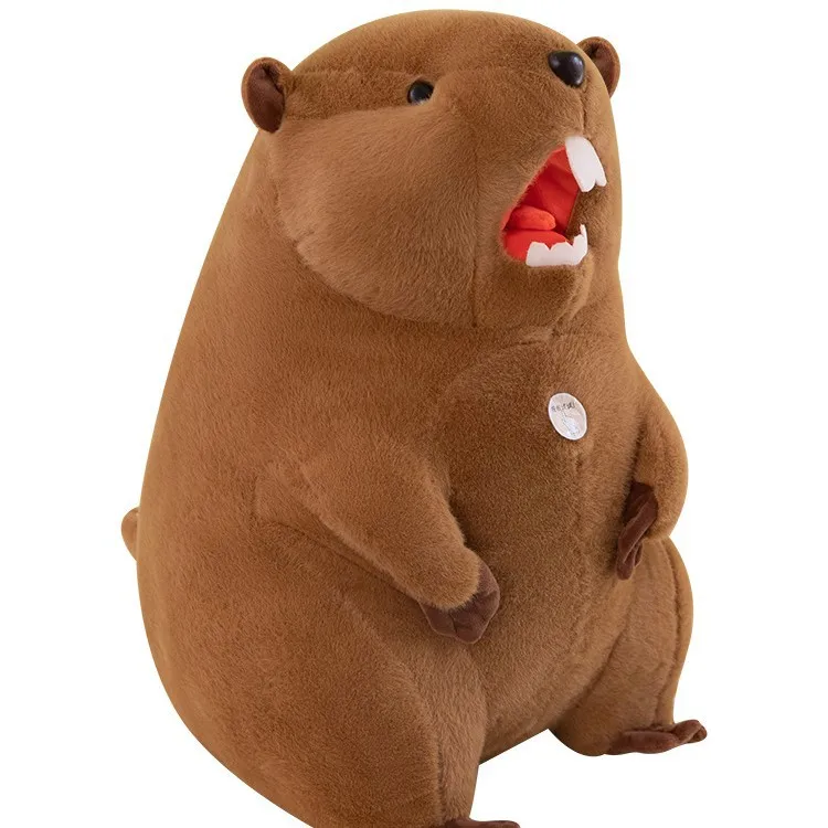 Kawaii Squeaky Marmot Plush Toy Cute Stuffed Doll That Makes Sound Adorable Childrens Birthday Xmas Gift Plushie Animal Hanging