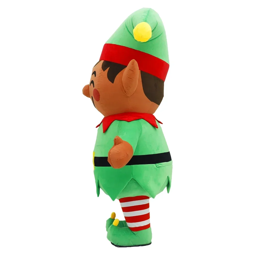 Kerstelf opblaasbaar kostuum mascotte parade volwassen karakter cosplay kerstfeest evenement pluche set geen batterij