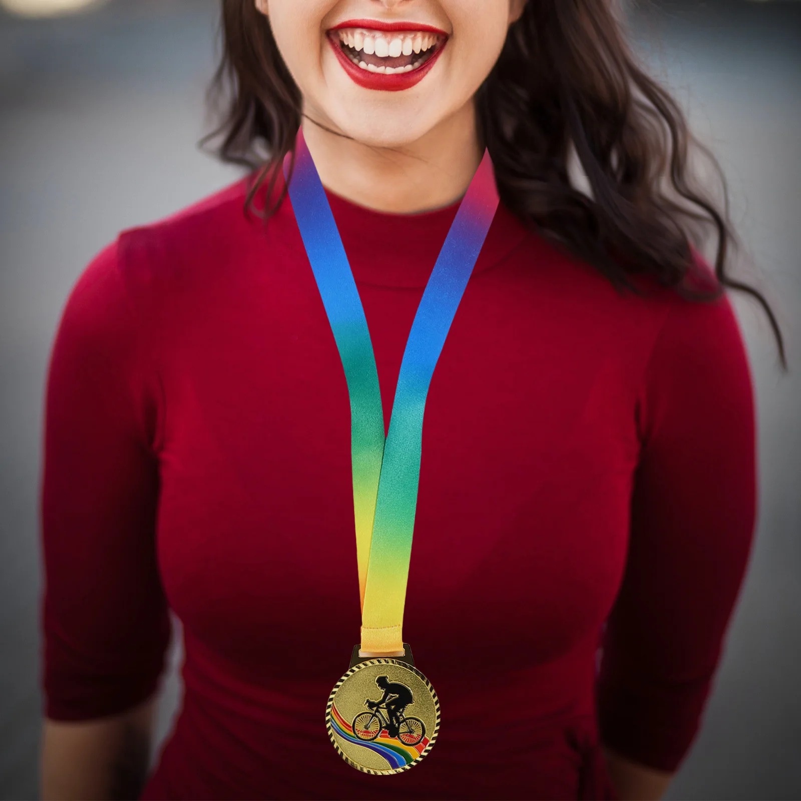 1 шт., велосипедная медаль, золотой трофей для гонок на велосипеде, спортивное празднование, медаль из цинкового сплава, приз для соревнований на память