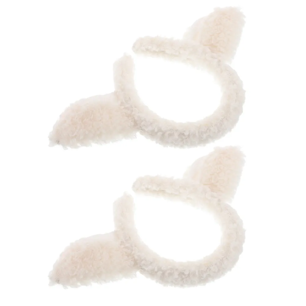 

2Pcs Lamb Ear Hairband Cute Animal Headpiece Soft Cartoon Hair Hoop for Costume Party Cosplay Accessory Animal Ear Hair Hoops