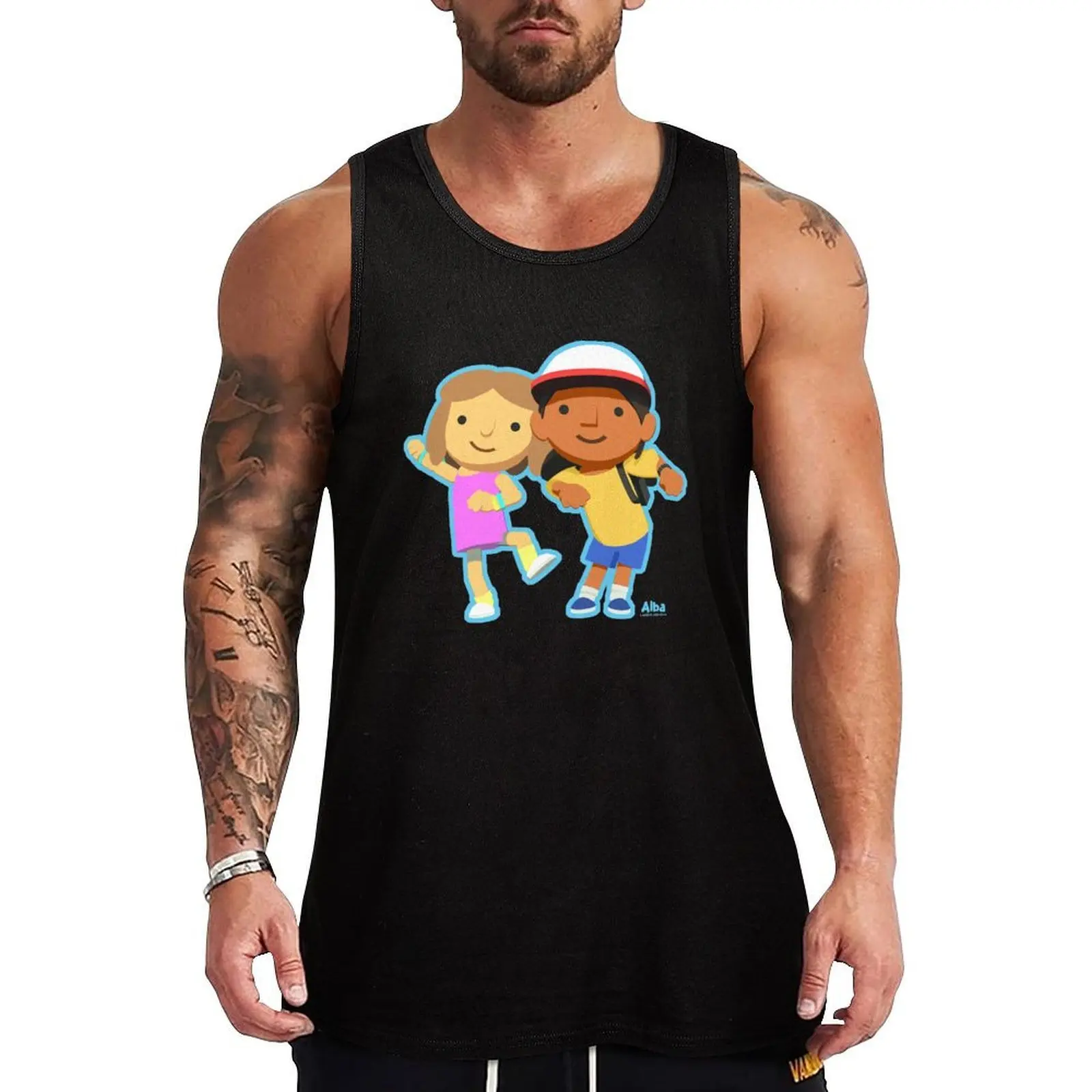 Alba and Ines Dancing - colour Tank Top Casual Work Tank Top Utility Sleeveless Shirt