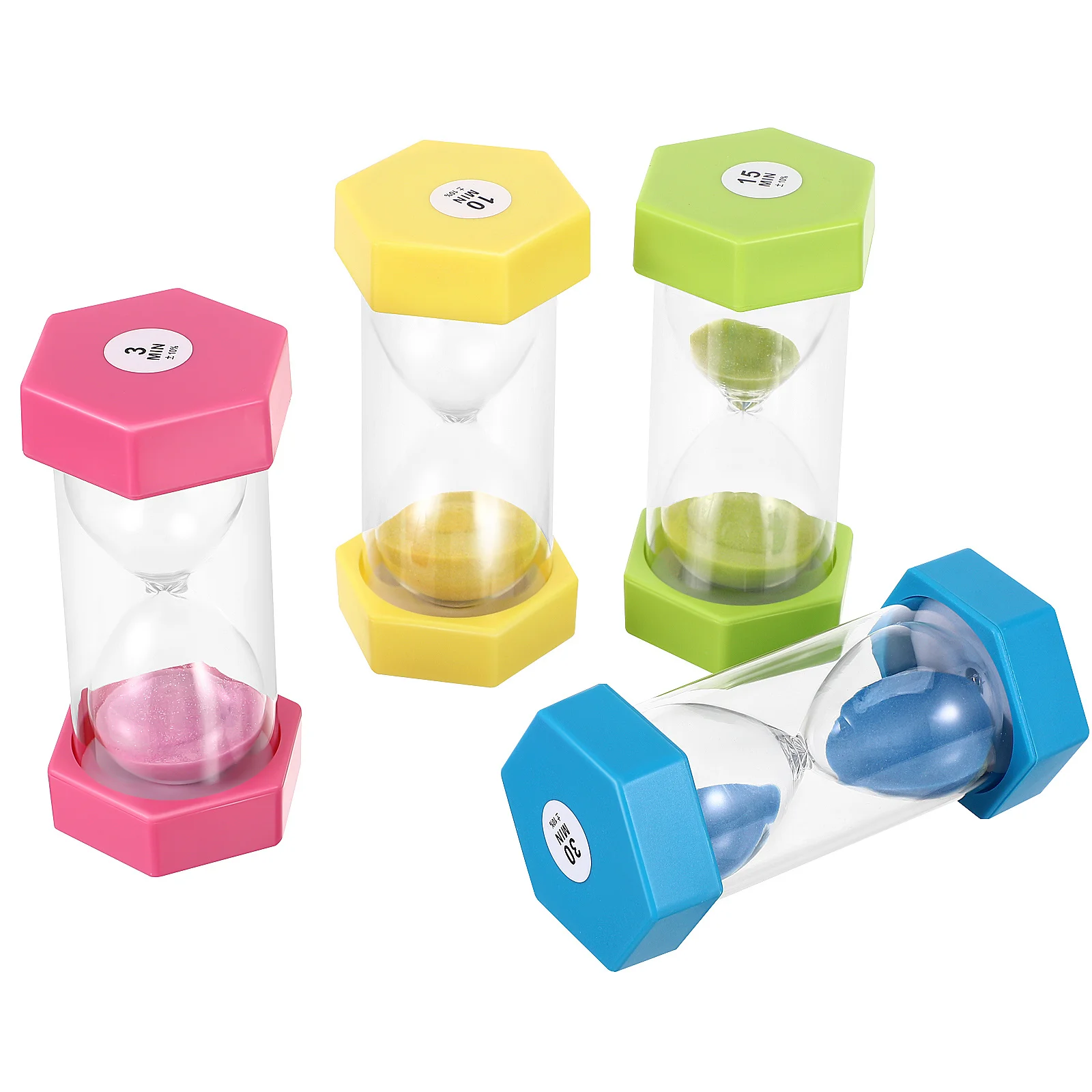 

4Pcs 's Colorful Sand Timers Set 3 10 15 30 Minute Hourglass for Classroom Home Office Task Timer Visual Timer for