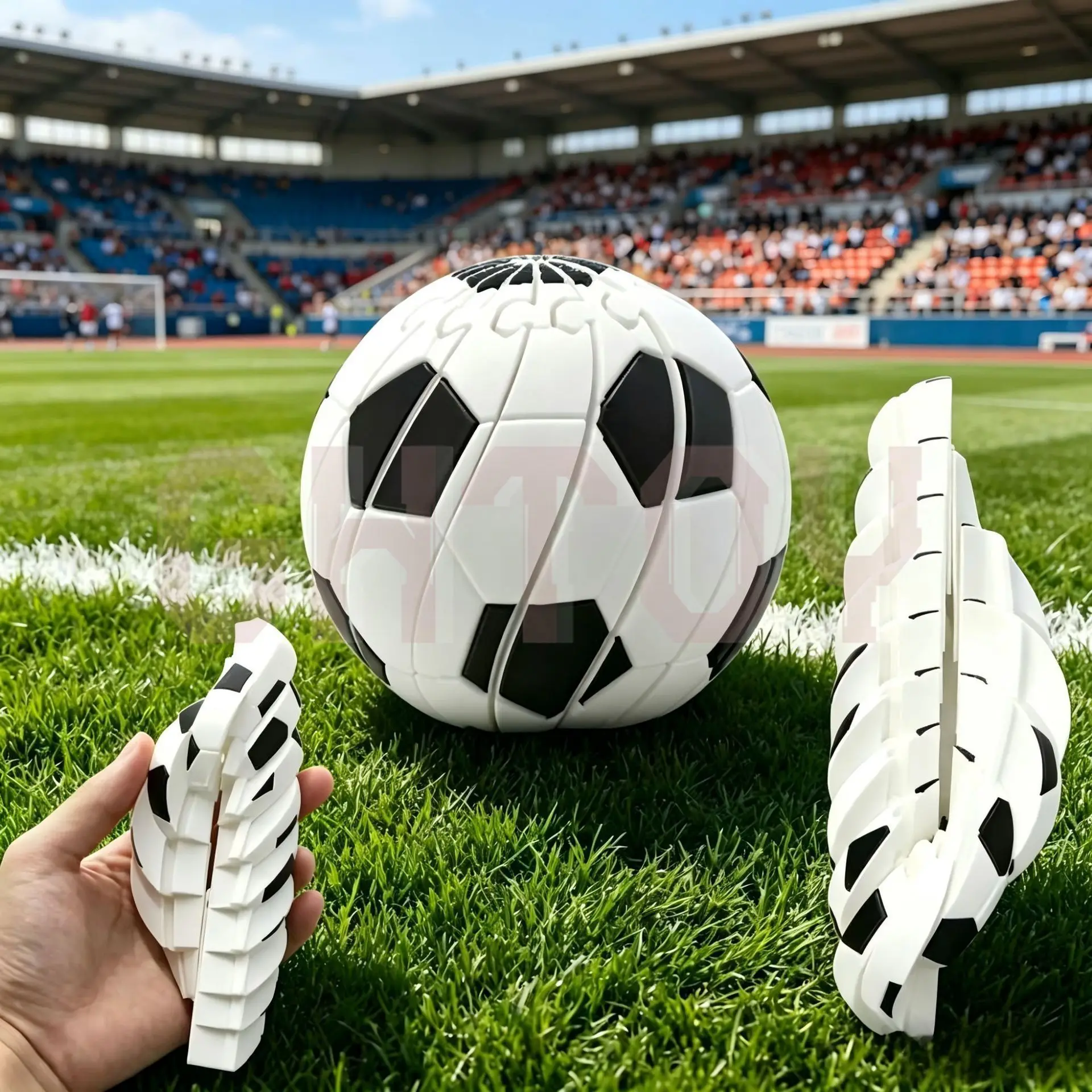 3D Printed Transforming Soccer Ball Fidget Toy Twist Stress Relief Football Desk Ornament Decompression Toy Sports Souvenir Gift