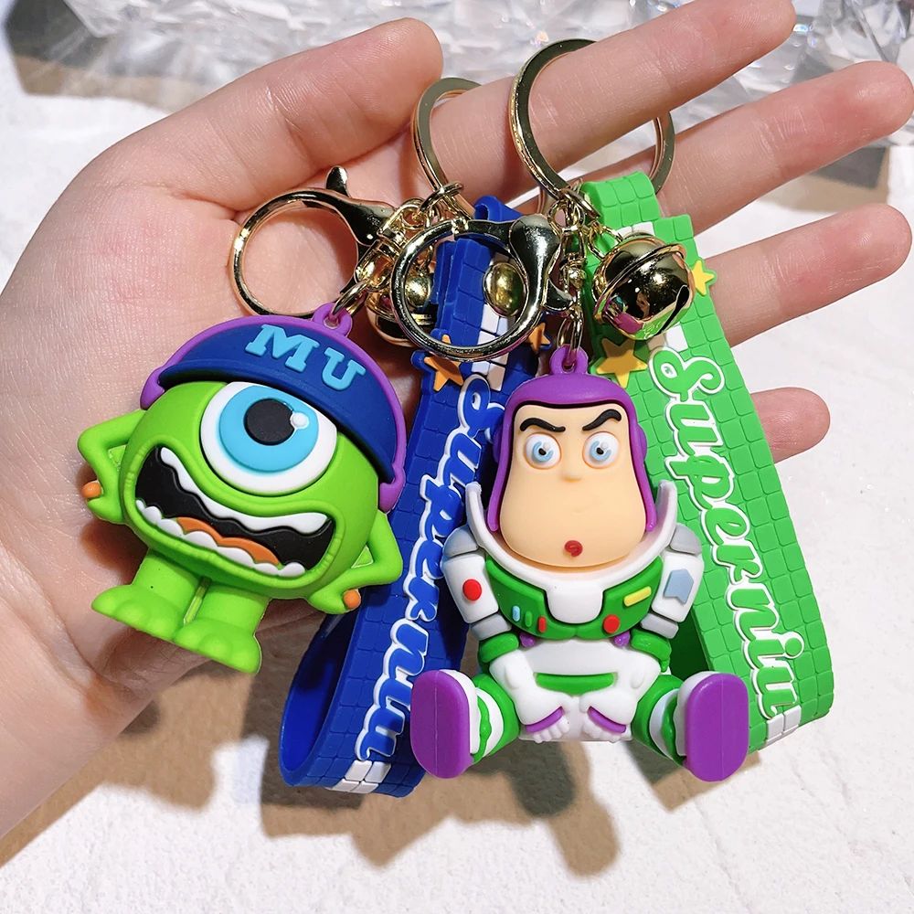 Disney Toy Story Keychains Anime Buzz Lightyear Woody Lotso Keyring Collection Doll Bag Car Accessory Christmas Gifts