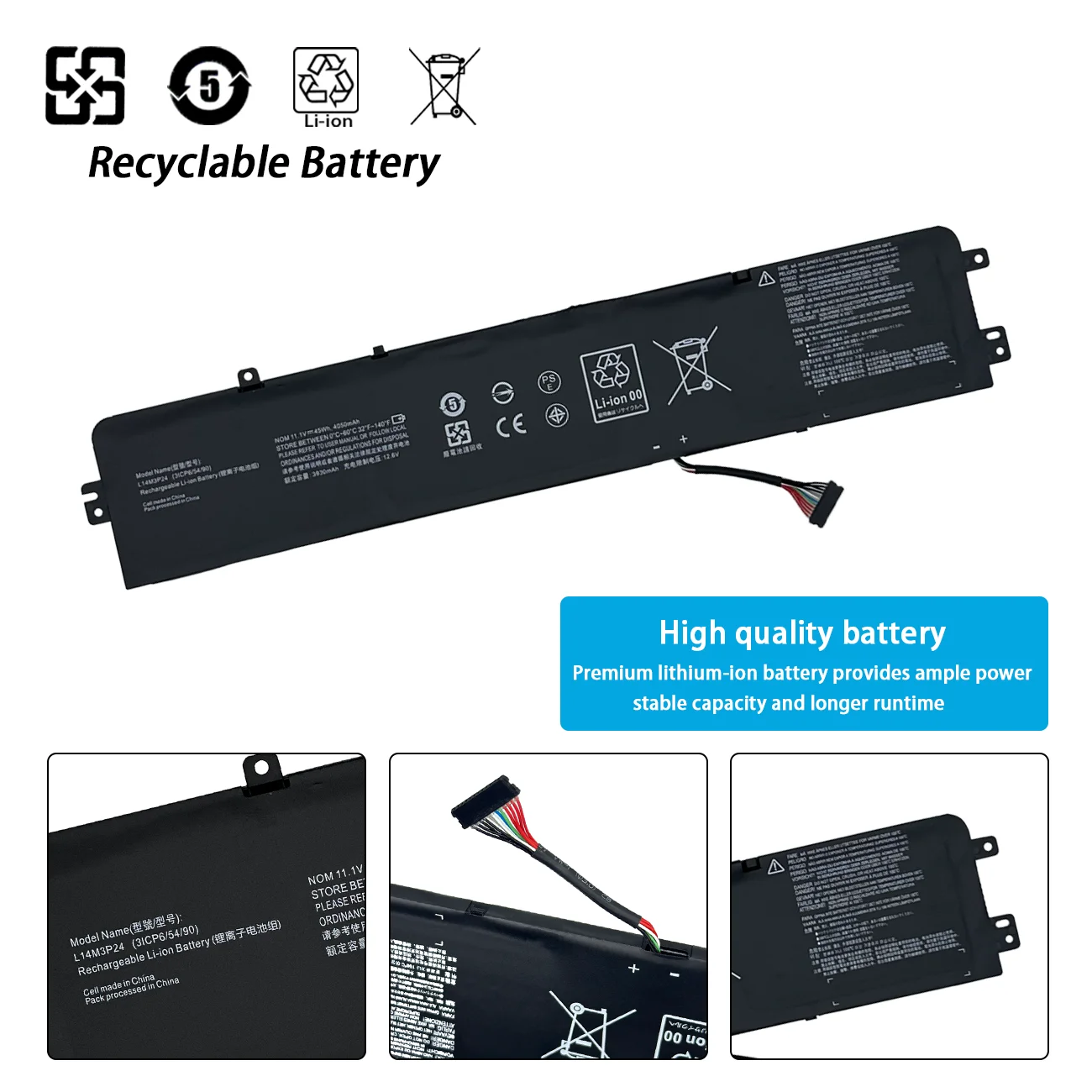 L14M3P24 L16S3P24 L16M3P24 Laptop Battery For Lenovo Ideapad Xiaoxin 700-15ISK,151SK 17ISK,Legion R720 Y520-15IKBA 15IKBM 15IKBN