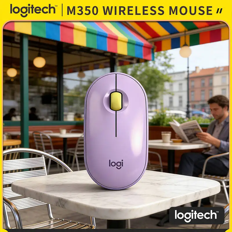 

Беспроводная бесшумная мышь Logitech M350 — на 90% меньше шума при нажатии, вес 77 г, Bluetooth Low Energy, 1000 DPI, экологичная покупка