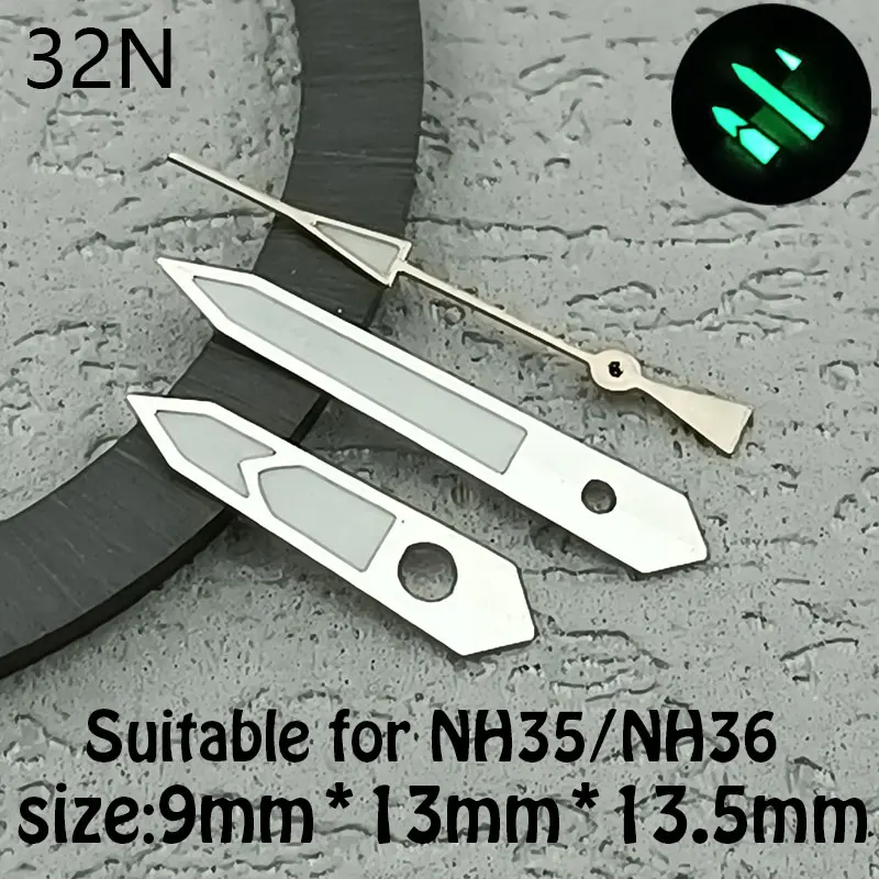 Relógio luminoso verde ponteiro mãos, Substituir parte, NH34, NH36, NH35, NH38, NH70, 4R35, 4R36, SKX007