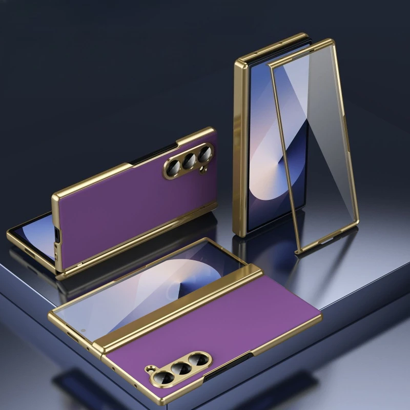 Galvanisierter Rahmen AG Matte Scharnierschutz Hartschale für Samsung Galaxy Z Fold 8 Ultra 7 6 5 4 3 Hüllen mit Displayschutzfolie