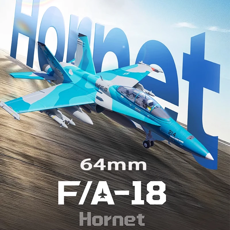 

FMS New 64mm F-18 Hornet Simulation Electric Remote Control Aircraft Model Fixed-Wing Outdoor Performance High-Speed Model
