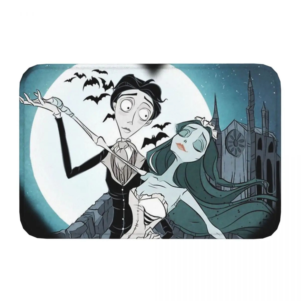 Victor And Emily Bathroom Non-Slip Carpet Tim Burton\'s Corpse Bride Bedroom Mat Welcome Doormat Floor Decor Rug