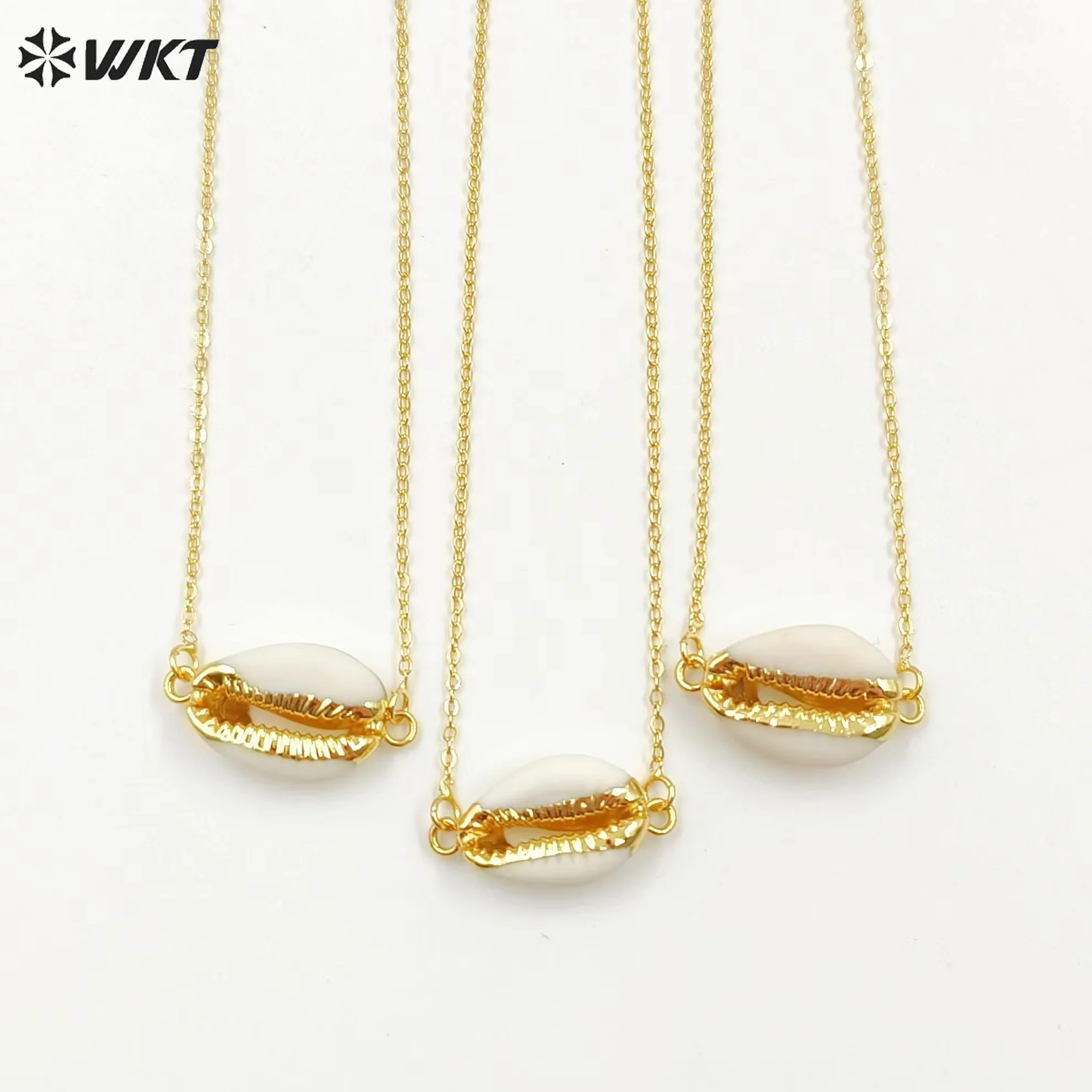 

WT-N712 Tiny gorgeous sea cowrie shell necklace ,fashion high quality sea cowire shell necklace for women jewelry making