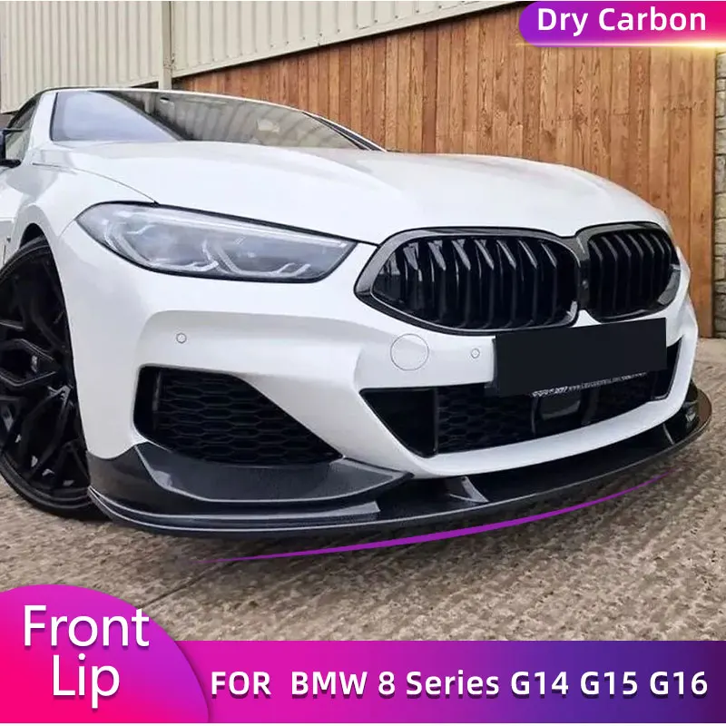 Prepreg Dry Carbon Front Bumper Lip for BMW 8 Series G14 G15 G16 M-Sport 2D 4D 2018-2022 Front Lip Spoiler Chin Apron Body Kit