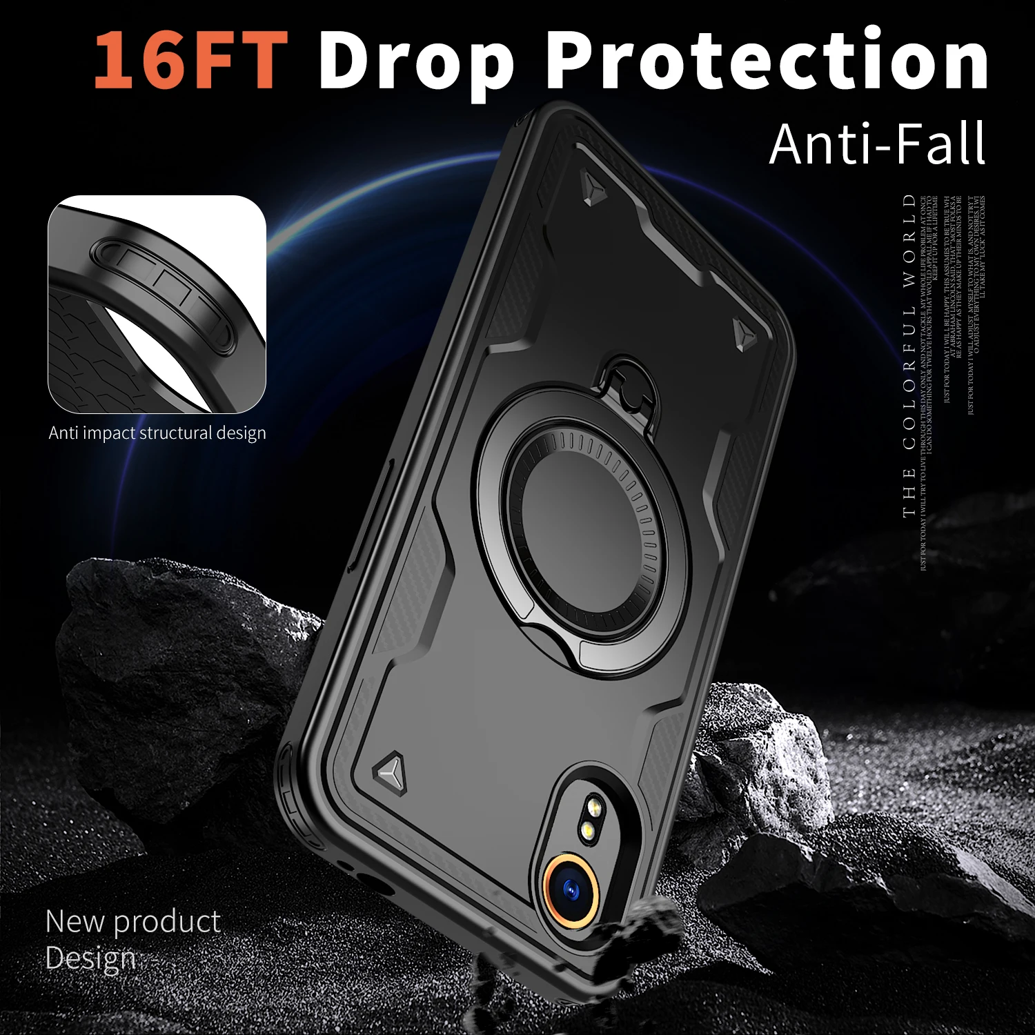 Etui do Samsung Galaxy Xcover 7 Armor Shockproof 360 °   Obrotowy magnetyczny metalowy uchwyt na telefon z twardej tworzywa sztucznego z ramką TPU — zdjęcie produktu 2