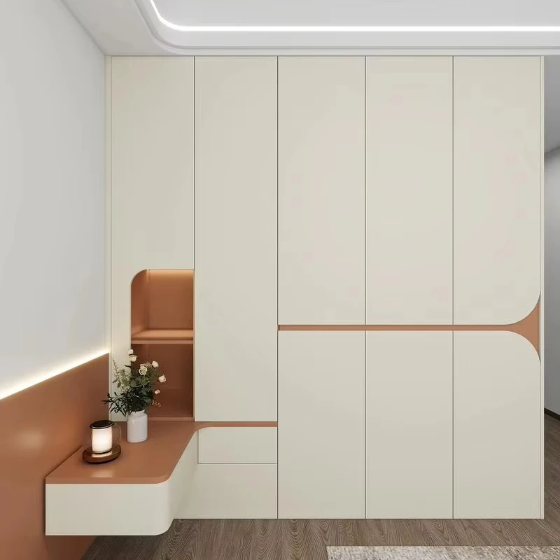 

Large Wooden Bedroom Wardrobe, Modern Design, Sturdy Structure, Spacious Clothing Storage, Suitable for Bedrooms and Villas.prom