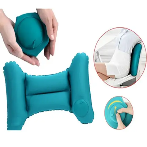 Inflatable Travel Nursing Waist Pillow Blow Up Lumbar Body Back Support Pillow for Airplane Long Flight Journey Travel Airplane