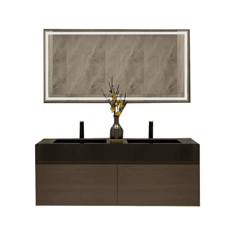 

Apartment Modern Vanity Bathroom Floating Bathroom Vanity Cabinet with Black Sink
