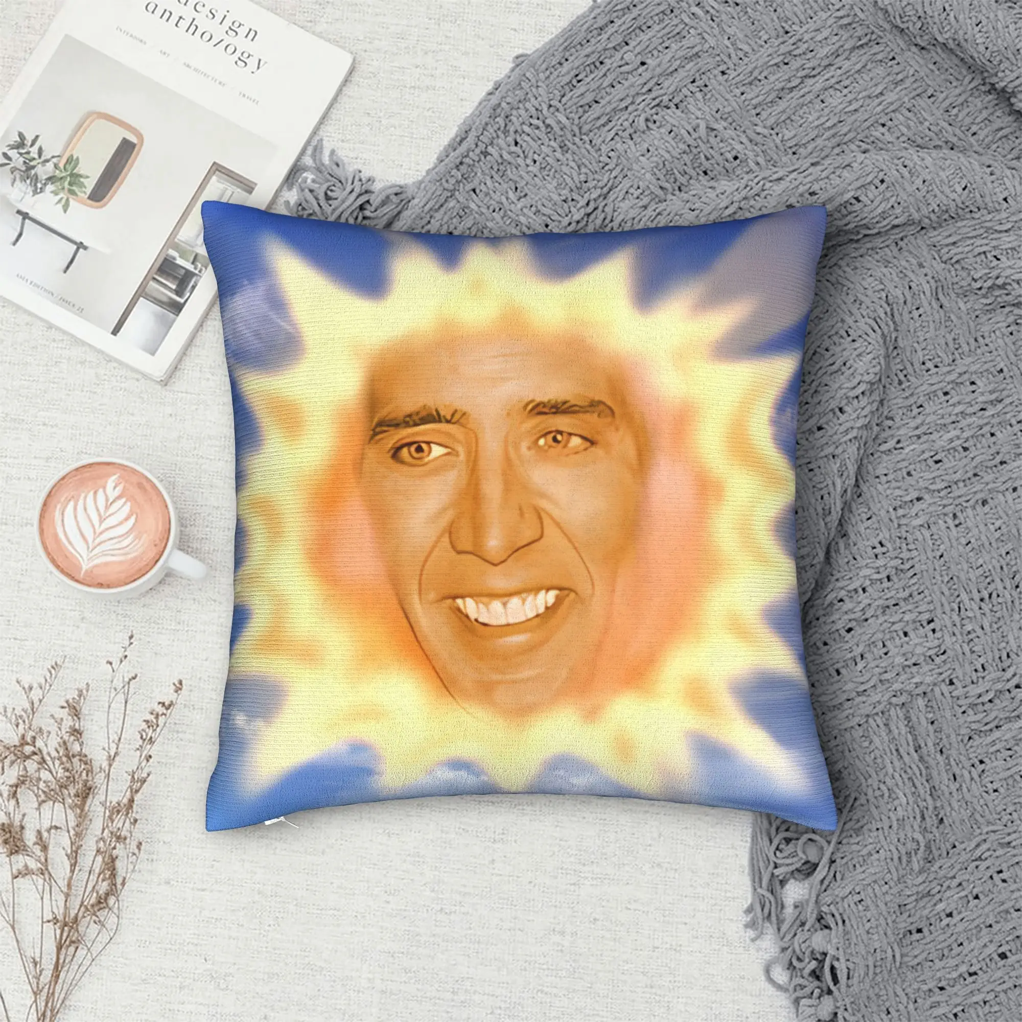 Pillow Cover Nicolas Cage Face  Morden Pillow Case For Wedding Party Home Decor Pillowcases