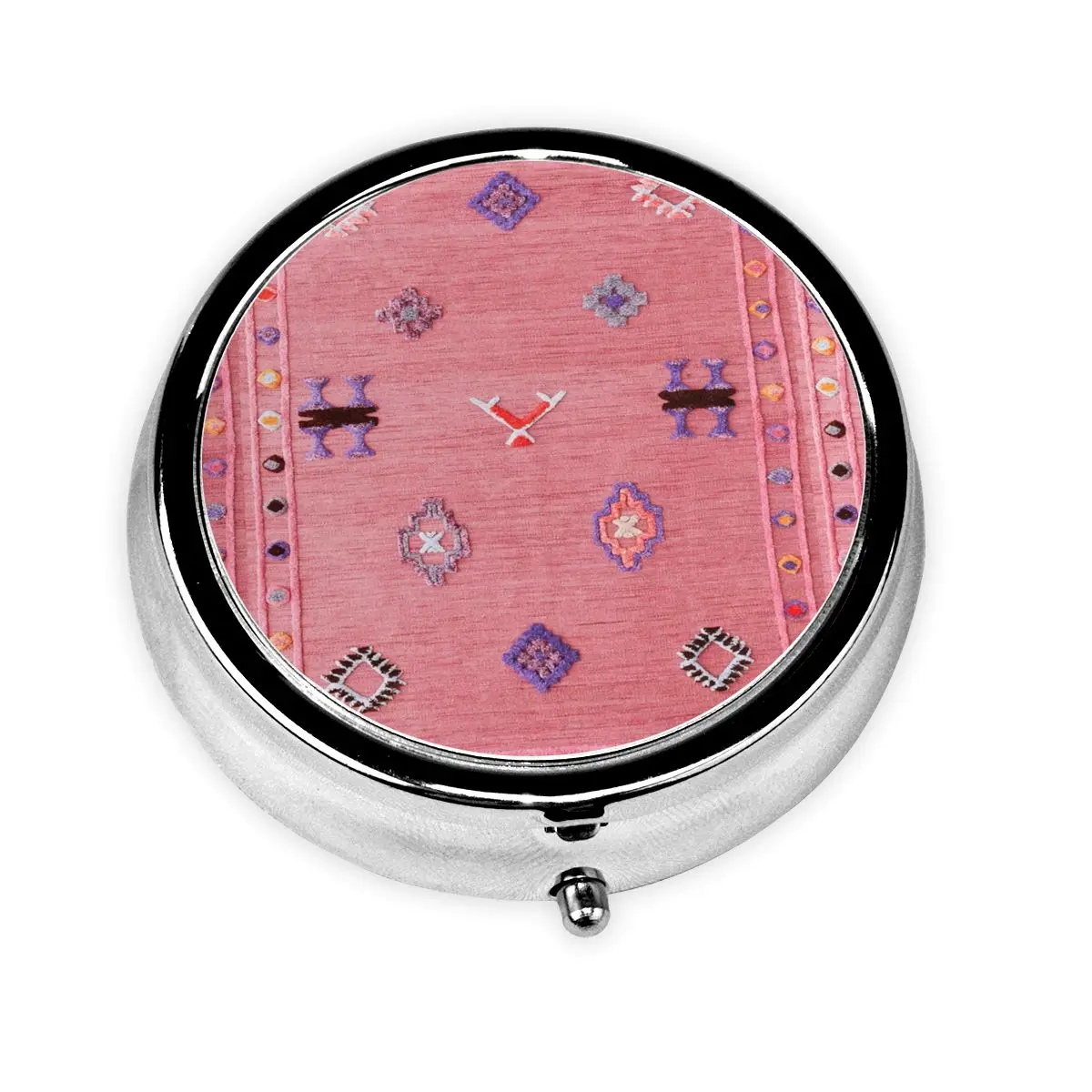 

Розовый восточный традиционный марокканский стиль, круглый органайзер для таблеток, богемная цветочная аптечка, коробка для таблеток, разветвители, коробка для хранения