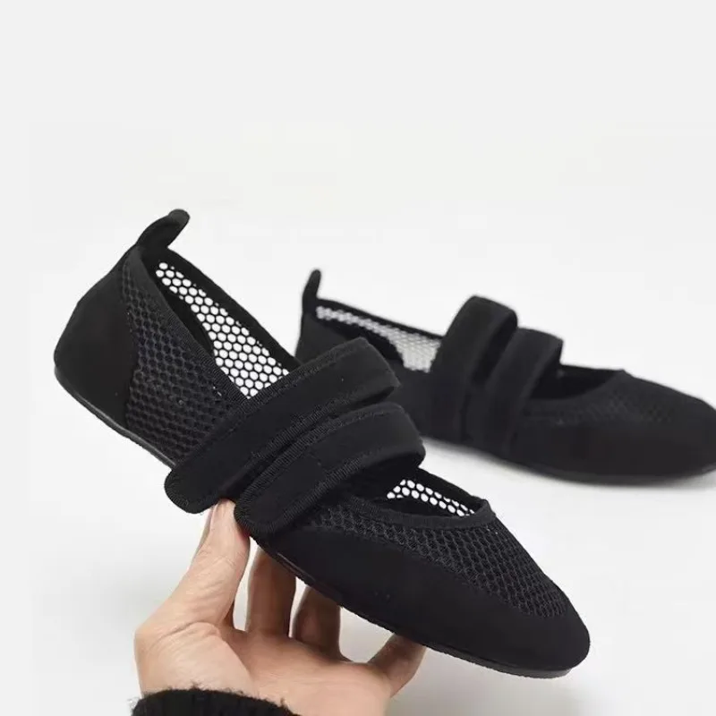 

Net Flat Fashion Sandals New Summer Round Head Breathable Non-slip Fashion Paste Mary Jane Fishnet Shoes Ladies Shoes