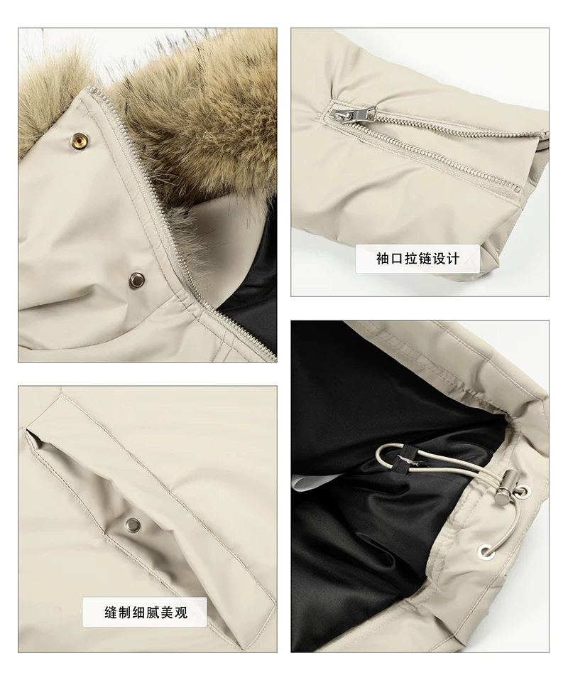 LUZHEN оригинальное высококачественное стеганое пальто из искусственного меха с воротником, мужская зимняя мода 2025 года, красивая теплая куртка-парка, мужская одежда JY5033