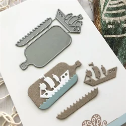 Matryce do cięcia metalu Scrapbooking tworzenie kartek DIY tłoczenie cięcia Craft Die butelka ze statkiem Element