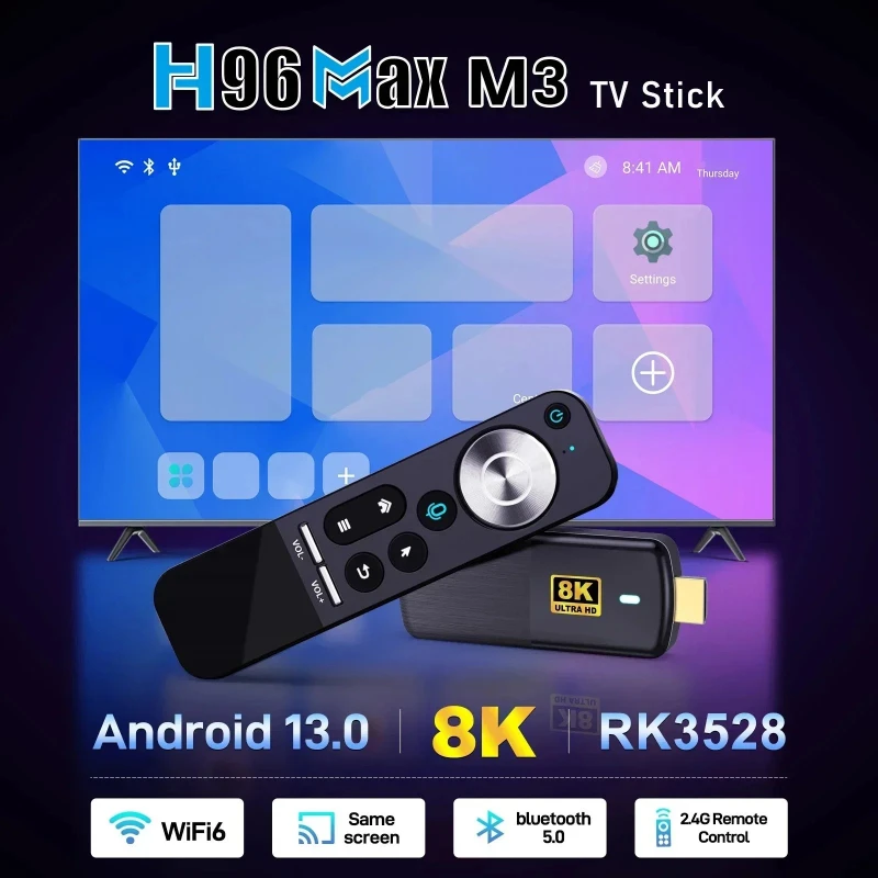 جديد H96 Max M3 Smart TV Stick BT 5.0 Android 13.0 RK3528 HD 4K WIFI6 Build In Voice Control TV Dongle 5G Android TV Box 2GB 8GB #6