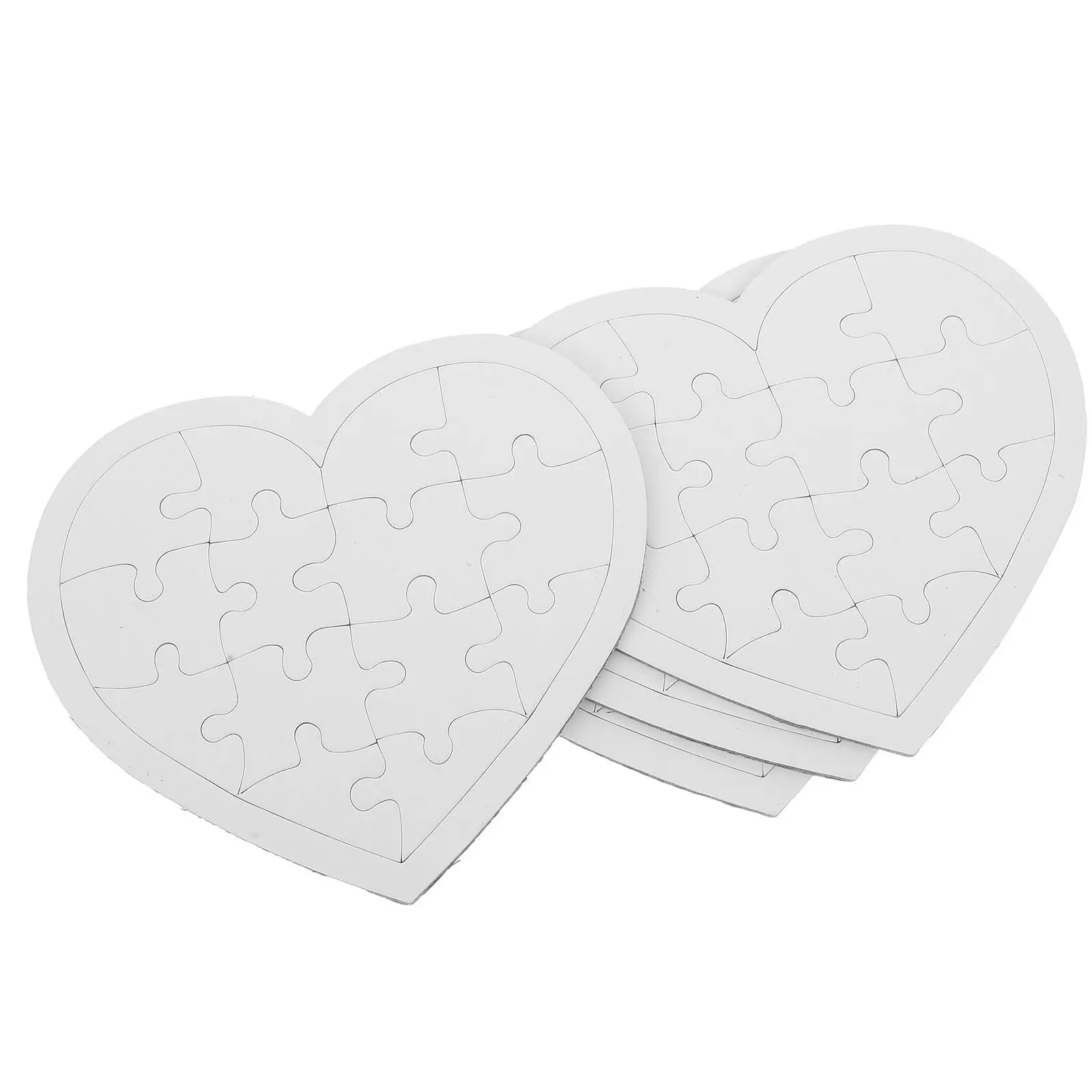 

4 Sheets Blank Puzzle Pieces Drawing DIY Craft Supplies for Kids Coloring Doodling Puzzle Solving Family Game Decoration Gift