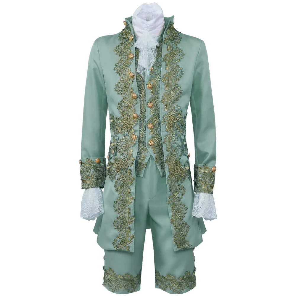 18th Century Colonial Outfit Men's Medieval Uniform Noble Court Rococo Medieval Cosplay Costume Retro Halloween Costume Suit