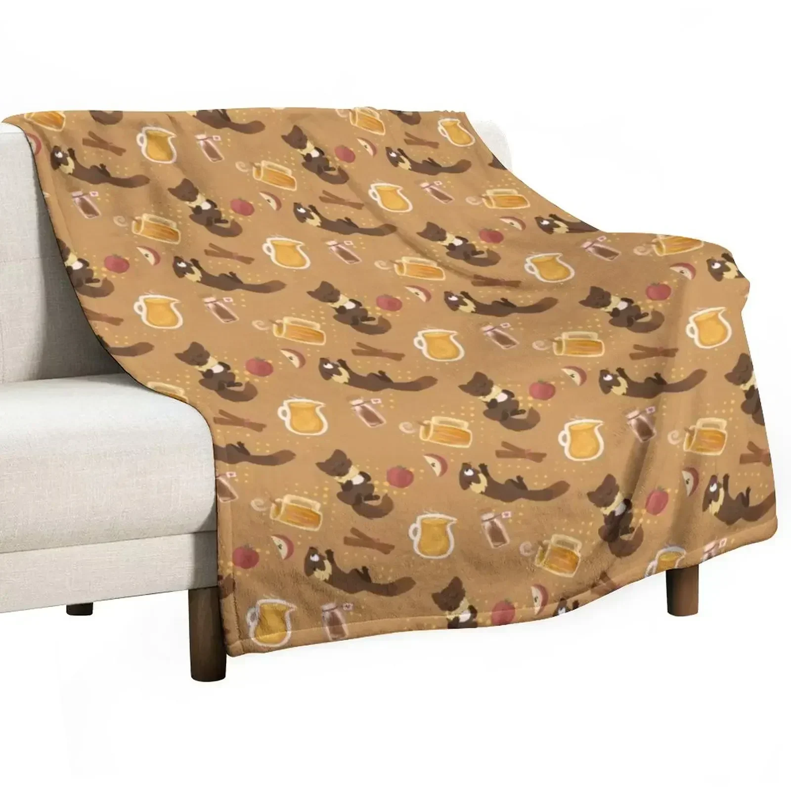 Marten Cider Repeating Pattern Throw Blanket warm for winter Blankets For Sofas Plush Blankets