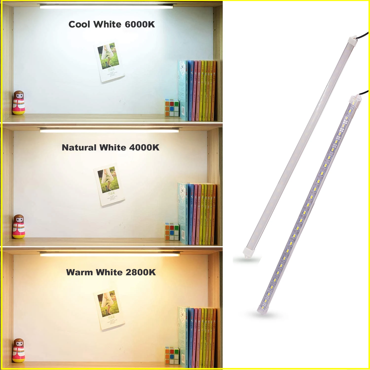 USB LED Bar Lights 5V 5630 LED Rigid Strip Light with Switch Under Cabinet Wardrobe Kitchen Room Lighting Lamp 10/20/35/40/50cm