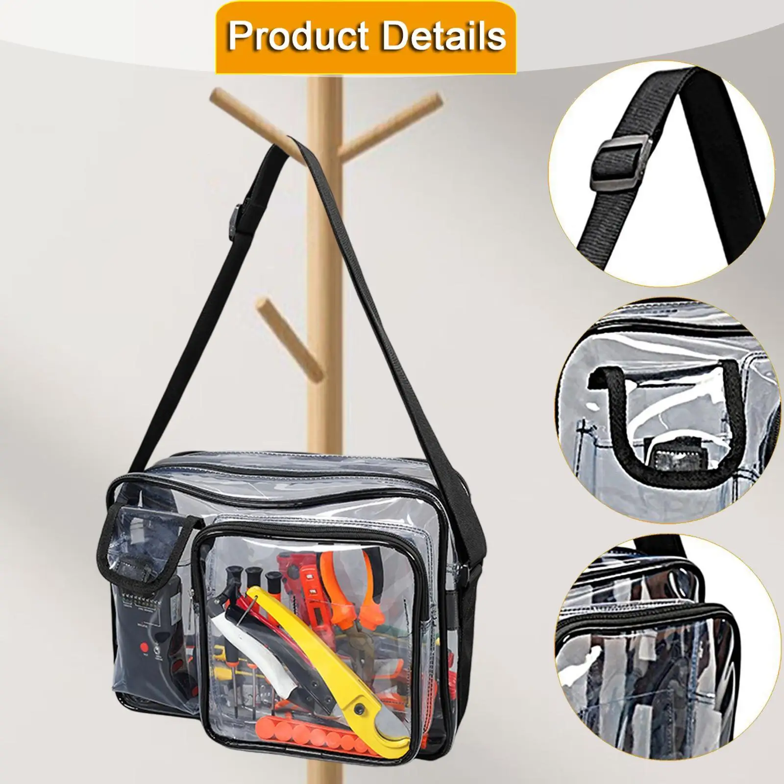 Borsa per ingegnere Borsa per attrezzi trasparente Antipolvere Semplice, Custodia per attrezzi trasparente per camere bianche, con spallacci per viaggi in campeggio in garage